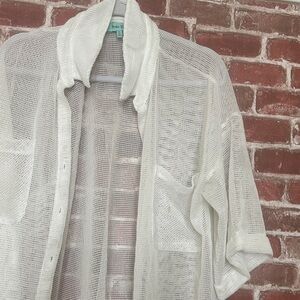 Elegant White Sheer Women's Swim Coverup